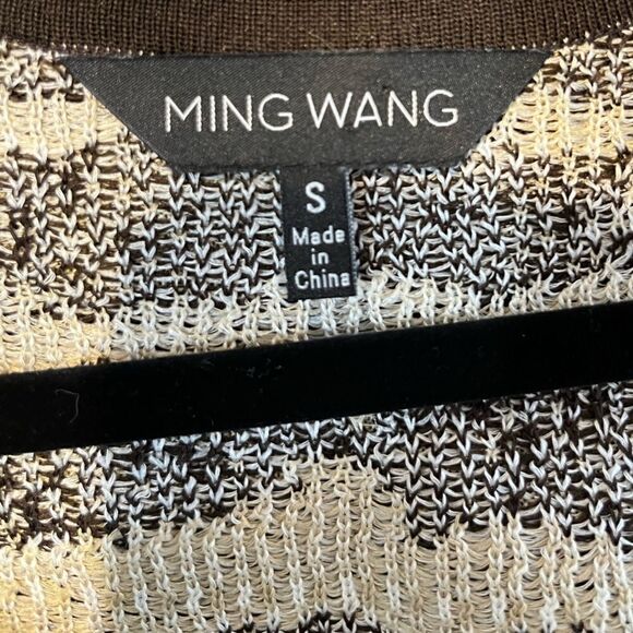 MING WANG Sleeveless Zebra Print Sweater Top Brown Cream Black Women’s Size S - Picture 4 of 6